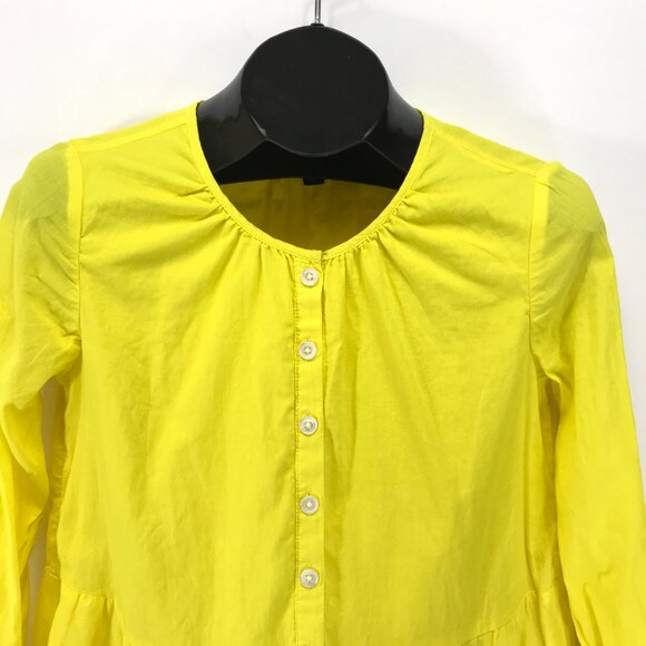 J. Crew Tiered Tunic / Mini Dress Women's XS Yellow Woven Pockets Spring Party - Picture 2 of 11